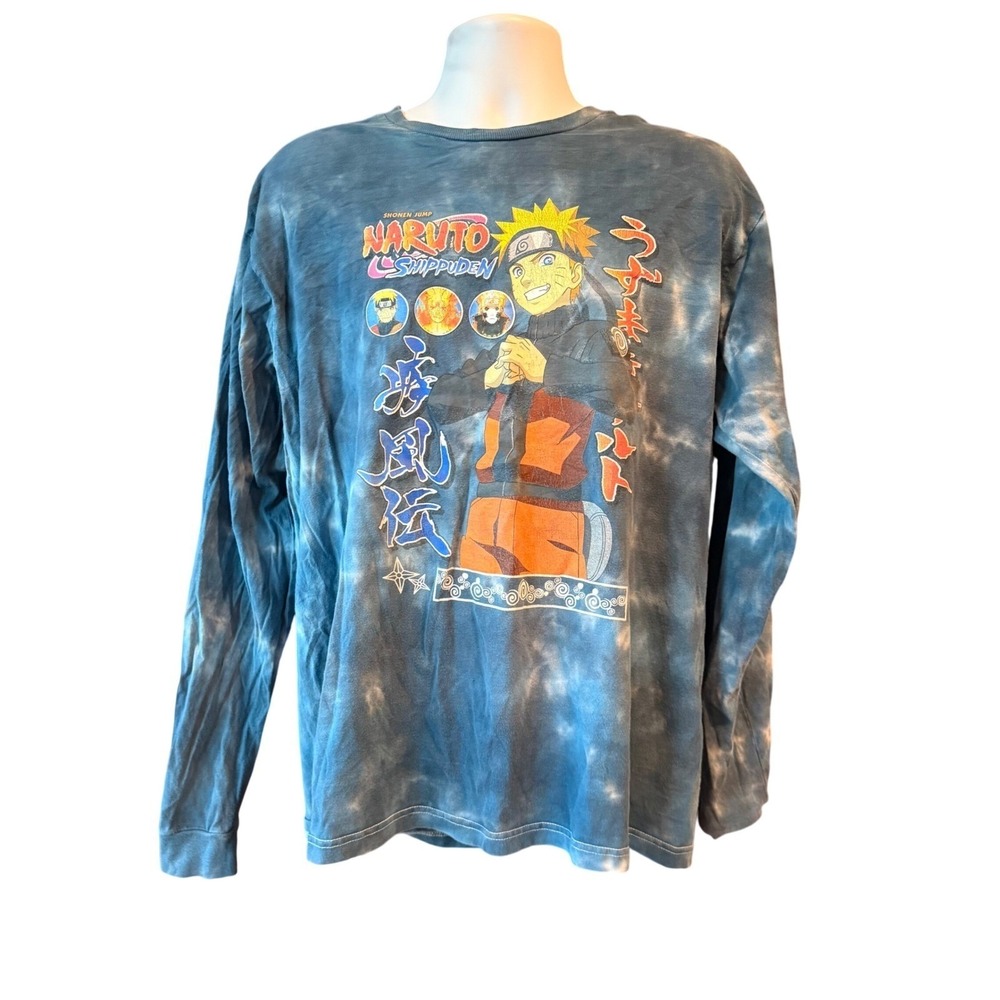Naruto Shippuden Tie Dye Long Sleeve Shirt Ripple Junction Large Anime Graphic